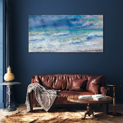 Glas foto Kalme zee in het blauw