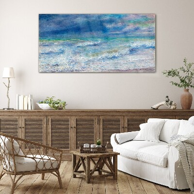 Glas foto Kalme zee in het blauw