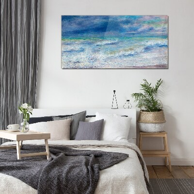 Glas foto Kalme zee in het blauw