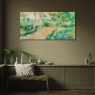 Foto op glas Een zomerwandeling tussen de bomen