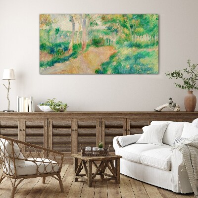 Foto op glas Een zomerwandeling tussen de bomen