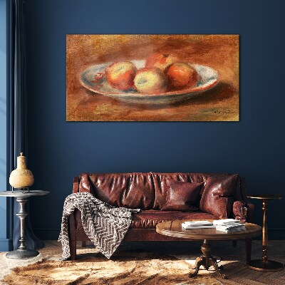 Foto op glas Appels op een bord