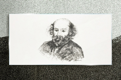 Glas foto Portret van een man in klassieke stijl