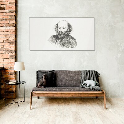 Glas foto Portret van een man in klassieke stijl