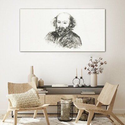 Glas foto Portret van een man in klassieke stijl