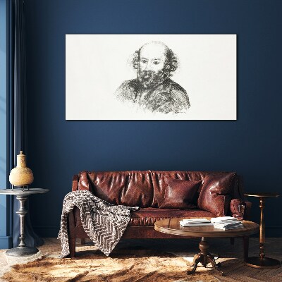 Glas foto Portret van een man in klassieke stijl