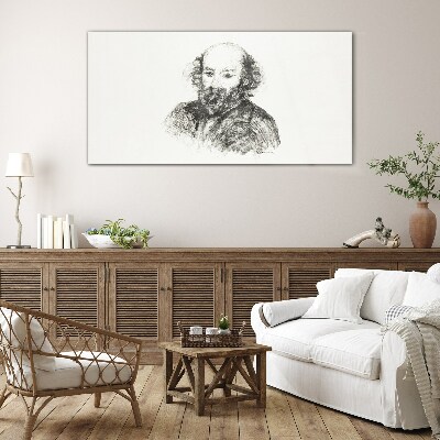 Glas foto Portret van een man in klassieke stijl