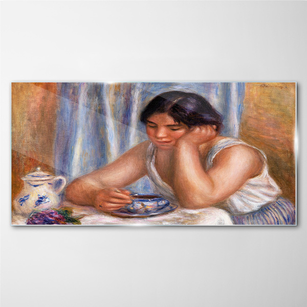 Foto op glas Reflecties bij een kopje thee