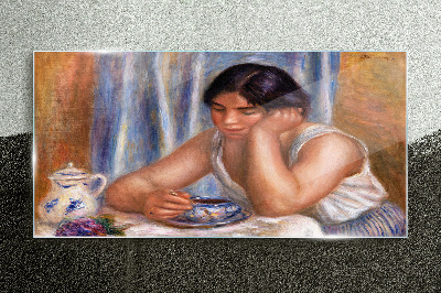 Foto op glas Reflecties bij een kopje thee