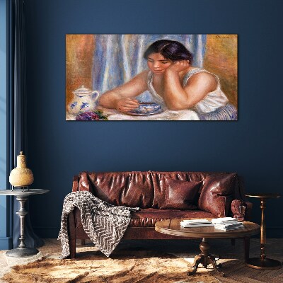 Foto op glas Reflecties bij een kopje thee