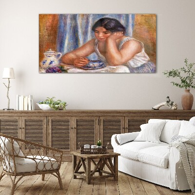 Foto op glas Reflecties bij een kopje thee