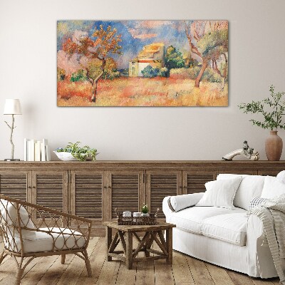 Glas foto Zomerlandschappen in pastelkleuren