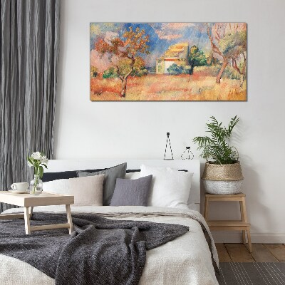 Glas foto Zomerlandschappen in pastelkleuren