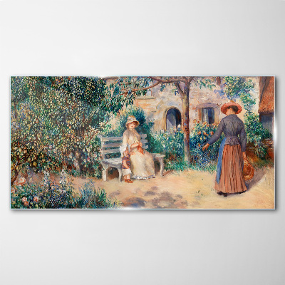 Foto op glas Een zomermiddag in de tuin