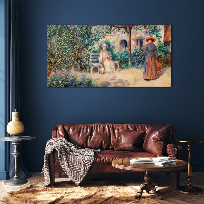 Foto op glas Een zomermiddag in de tuin