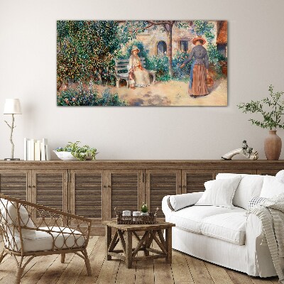 Foto op glas Een zomermiddag in de tuin