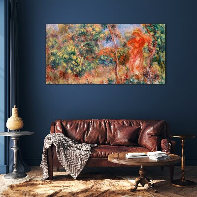 Schilderij op glas Vrouw in de tuin