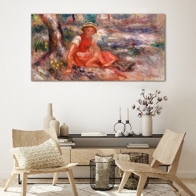 Schilderij op glas Zomermoment in het park