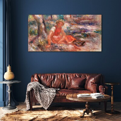 Schilderij op glas Zomermoment in het park