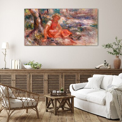 Schilderij op glas Zomermoment in het park