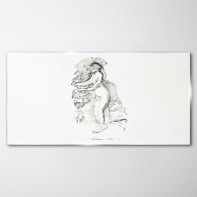 Schilderij op glas Een figuur in beweging