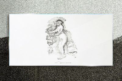 Schilderij op glas Een figuur in beweging