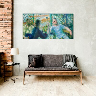 Foto op glas Ontmoeting bij het raam