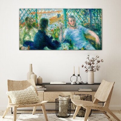 Foto op glas Ontmoeting bij het raam