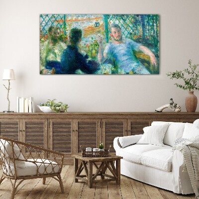 Foto op glas Ontmoeting bij het raam