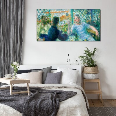 Foto op glas Ontmoeting bij het raam