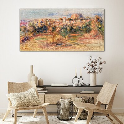 Schilderij op glas Landschap met kleurrijke heuvels