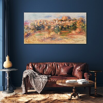 Schilderij op glas Landschap met kleurrijke heuvels