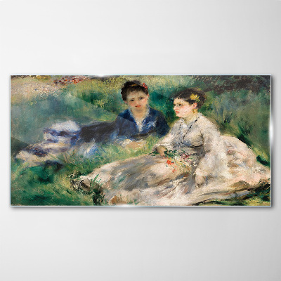 Schilderij op glas Een wandeling in het groen