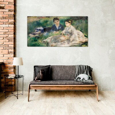 Schilderij op glas Een wandeling in het groen