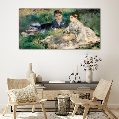 Schilderij op glas Een wandeling in het groen