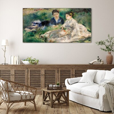 Schilderij op glas Een wandeling in het groen