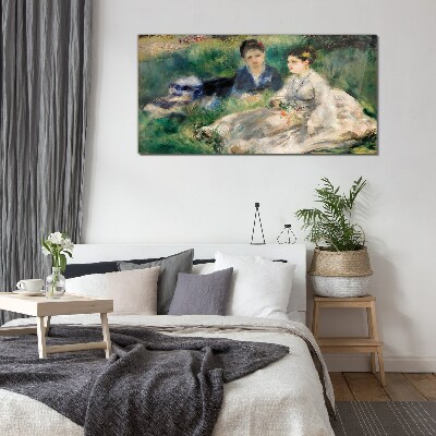 Schilderij op glas Een wandeling in het groen