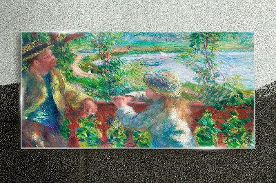 Schilderij op glas Een zomermiddag aan de rivier