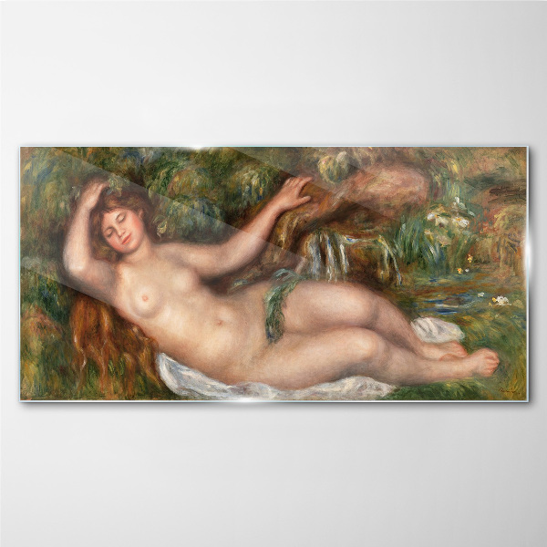 Glas foto Baden in de beek