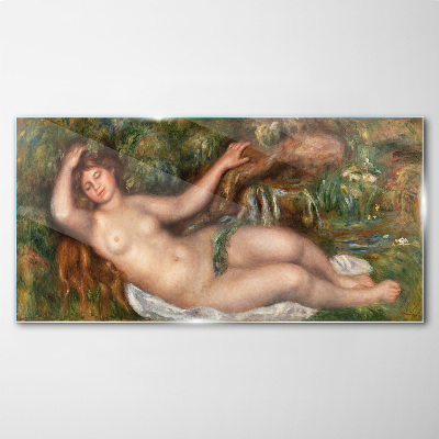 Glas foto Baden in de beek