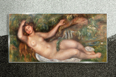 Glas foto Baden in de beek