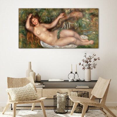 Glas foto Baden in de beek