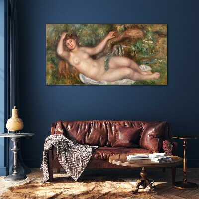 Glas foto Baden in de beek