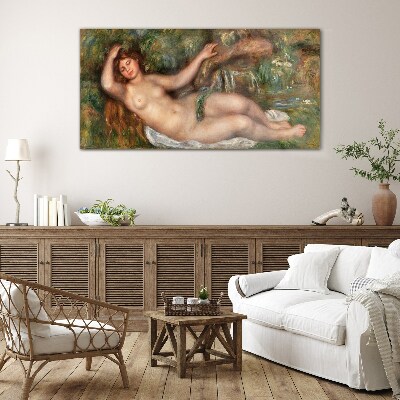 Glas foto Baden in de beek