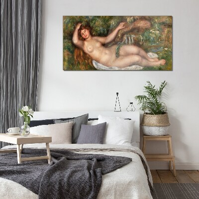 Glas foto Baden in de beek