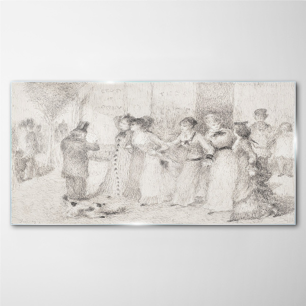 Foto op glas Een scène uit het stadsleven