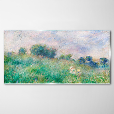 Foto op glas Weide in de zon