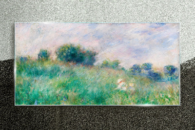 Foto op glas Weide in de zon