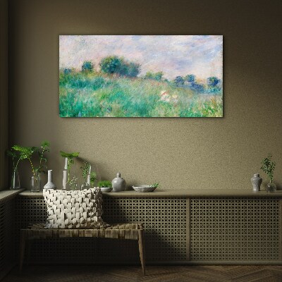 Foto op glas Weide in de zon