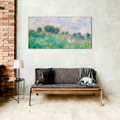 Foto op glas Weide in de zon